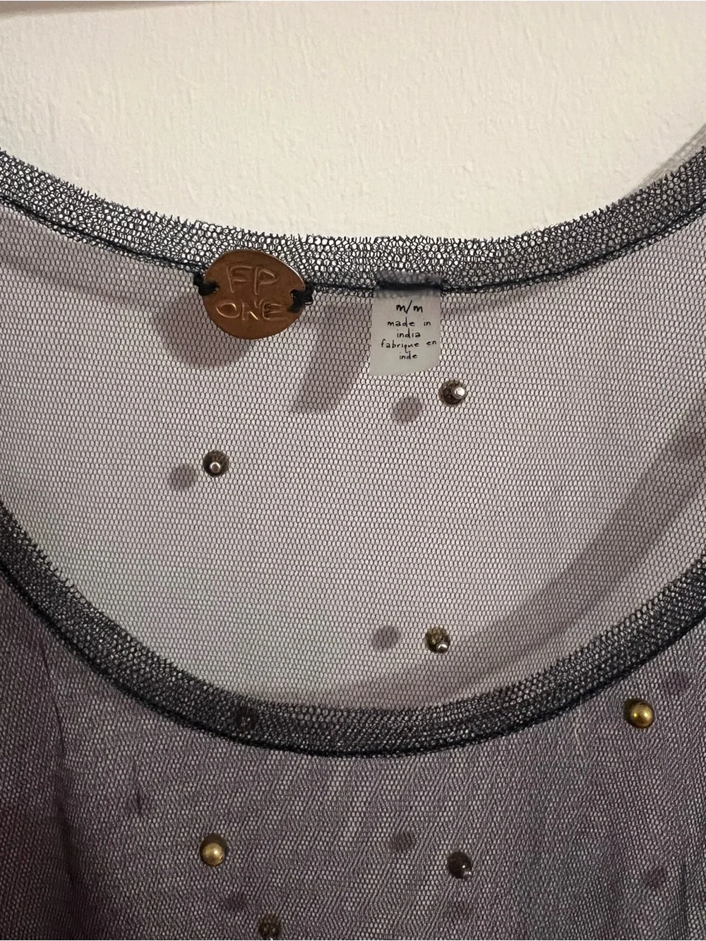 Free People Metallic Gray Sheer Embellished Tank - Picture 2 of 7